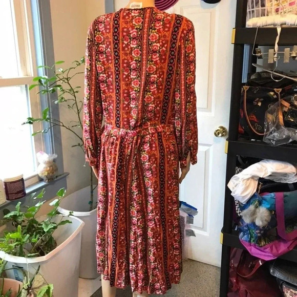 Vtg 90s Leslie Fay Floral  Women Matching Set Skirt and Buttons up Top Size 14 - Picture 2 of 8